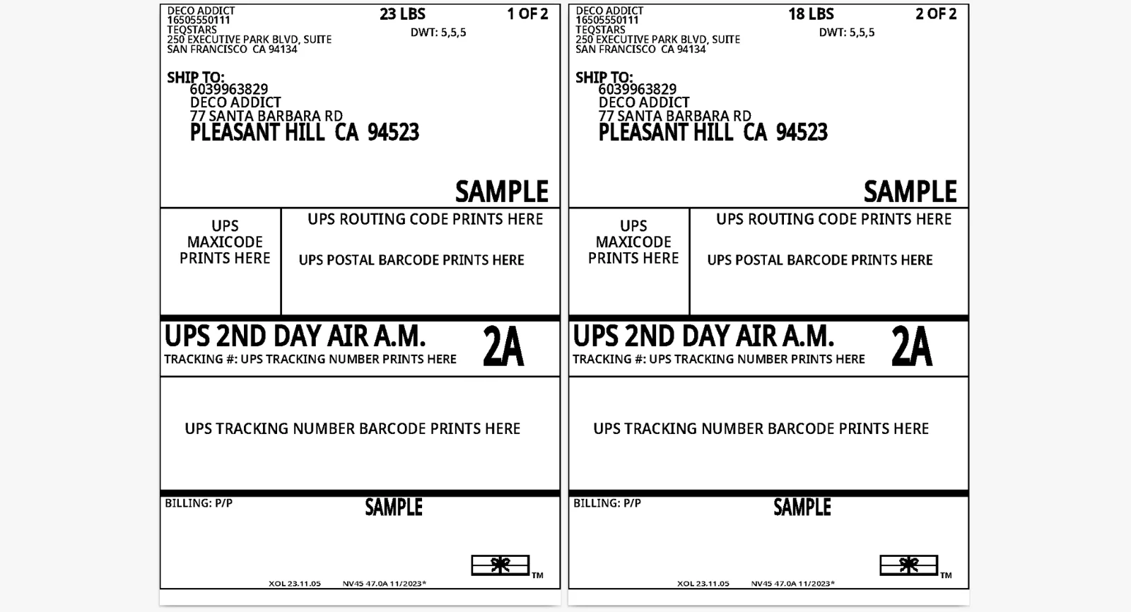 An eShipper shipping label generated and attached to the shipment in Odoo, ready to print